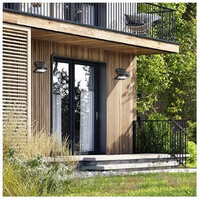 Exteriérové solárne nástenné LED svietidlo Butterfly, 1x LED 6,8w, čierna, pohybový senzor