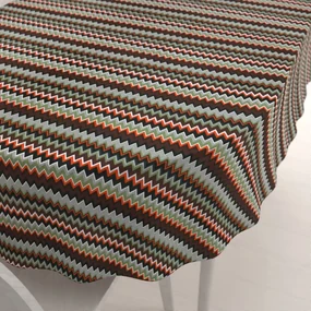 Biante Bavlnený oválny obrus Sandra SA-097 Retro cik cak 130x220 cm