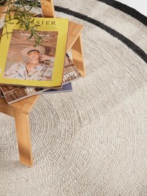 Koberec Hanse Home LINA prírodný / slonia kosť / čierny kruh