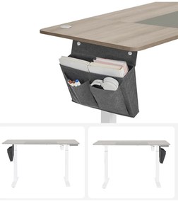 Elektricky nastavitelný psací stůl Redikt 140 cm bílý/dub sonoma