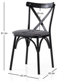 Súprava jedálenských stoličiek Ekol Anthracite and Black, 2 ks