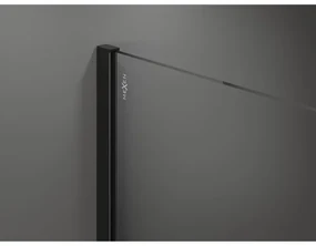 Mexen Kioto sprchová zástena 100x200 cm 8 mm, čierny profil, sklo efekt zrkadla, 800-100-101-70-50