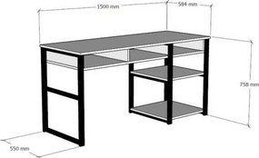 Pracovný stôl Emro Walnut and Black