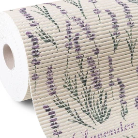 Kúpeľňová penová rohož / predložka PRO-025 Levandule na béžovom - metráž šírka 65 cm
