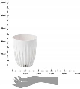Kvetináč PRÚŽKOVANÝ ECO VII 19 cm biely