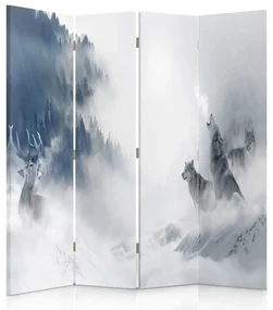 Gario Paraván Zvieratá v zime Rozmery: 145 x 170 cm, Prevedenie: Otočný paraván 360°