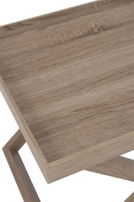 Hnedý drevený odkladací stolík s podnosom Butlertray - 52*52*46cm
