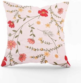 Bavlnená obliečka na vankúš - kvietky Veľkost obliečok: 50 x 50 cm, Zapínanie: Gombíky