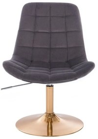 LuxuryForm DESIGN Stolička PARIS VELUR na zlatom tanieri - šedá
