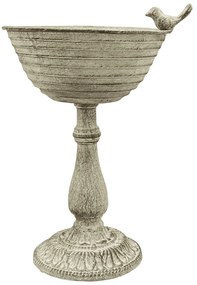 Napájadlo pre vtáky na nohe Lucy, 32x23 cm, kov, sivá