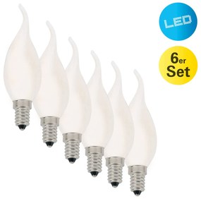 LED sviečka E14 4W 450lm teplá biela sada 6 kusov