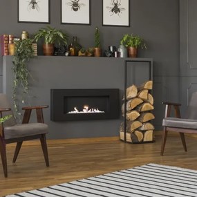 Kratki DELTA/FLAT/TUV - Nástenný BIO krb DELTA/FLAT 40x90 cm 1,5kW čierna