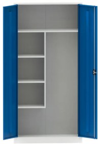 Kovona Viacúčelová kovová skriňa, 4 police, 1950 x 800 x 500 mm, modré dvere