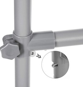 Stojan na oblečenie, s 2 výsuvnými tyčami, sivý