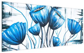 Obraz modrých makovíc (120x50 cm)