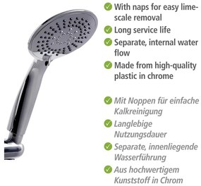 Sprchový set z nerezovej ocele v lesklej striebornej farbe 66 cm Young - Wenko