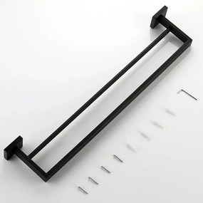 Rea Erlo 02, 2-radový vešiak na uteráky 60cm 332919, čierna matná, REA-06908