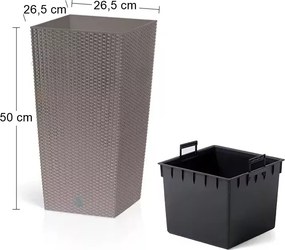 Plastový kvetináč DRTS265 26,5 cm - mocca