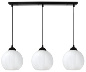 Závesné svietidlo Costa, 3x biele sklenené tienidlo, b