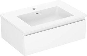 Mexen Orio, kúpeľňová skrinka 70 cm s umývadlom Otis, 1 zásuvka, biela matná, 91A10-07023-1-BF01-W18M01