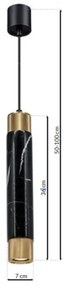 Luster na lanku MARBLE 1xGU10/8W/230V čierna/zlatá