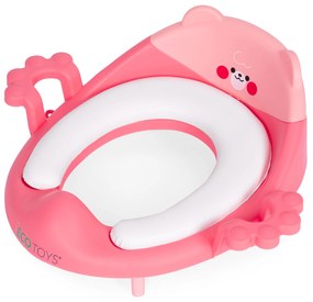 WC sedátko pre deti, rúčky, mäkký vankúšik, ružový ECOTOYS
