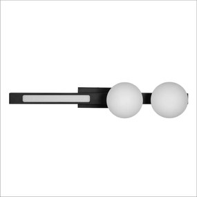 Nástenné svietidlo Magnet2, 2x biele sklenené tienidlo + 1x LED 13W, b