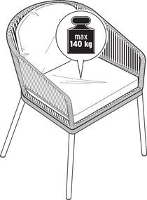 Záhradná stolička s textilným výpletom