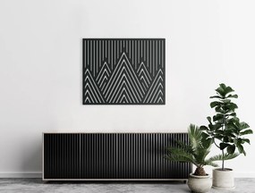drevko Minimalistický drevený obraz Štíty hôr Rozmer obrazu: 32,5 x 40 cm, Farba dekorácie: Čierna