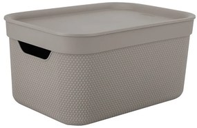 Úložný dekoratívny box s vekom DECO JIVE 5 l - cappuccino, 26 x 18 x 13