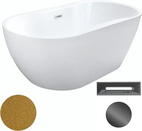 Besco Akrylátová voľne stojaca vaňa Navia Glam Z 140x75 (150x80, 160x80) BESCO-Typ výpuste: Click-Clack s prepadom, grafit, BESCO-Rozmery: 150x80, BE…
