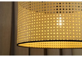 Duolla - Prisadený luster ROLLER RATTAN 1xE27/15W/230V pr. 45 cm béžová/čierna