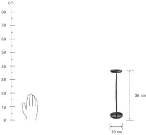 FAROL Svietnik 36 cm - čierna