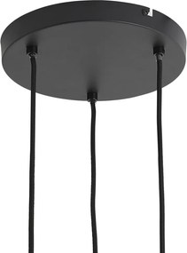 Moderné závesné svietidlo čierne s drevom a matným sivým sklom 3-Lights - Umbra