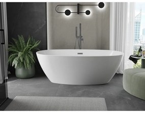 Mexen Eris, voľne stojaca vaňa 170 x 80 cm, biela, grafitový prepad, 53441708000-66