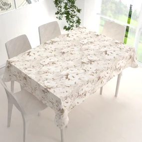 Biante Bavlnený obdĺžnikový obrus Sandra SA-519 Pivonky na béžovom 80x120 cm