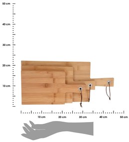 Doska na krájanie Triple, bambus, sada 3ks, 30x15 cm, 35x17 cm, 45x19 cm