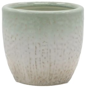 Béžovo-tyrkysový obal na kvetináč so vzorom Fayence - Ø 12*11 cm