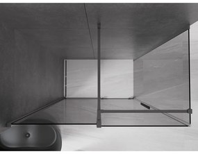 Mexen Velar, sprchový kút s posuvnými dverami 140 x 80 cm, 8mm šedé sklo, grafit brúsený, 871-140-080-41-66