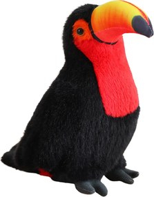LEAN Toys Plyšový vták tukan objíma červený 35cm