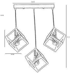 Stropní svítidlo Kare III černé