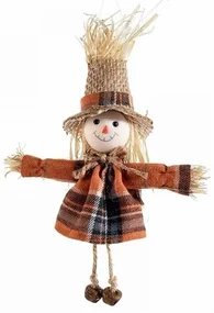 Závesný strašiak v oranžovej košeli 22 cm