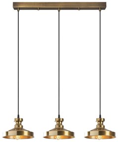 Závesný luster s 3 žiarovkami Berceste XXXIV zlatý
