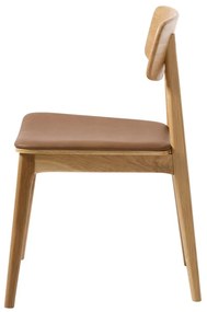 Koňakovohnedá/v prírodnej farbe jedálenská stolička z imitácie kože Livo – Unique Furniture