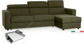 Rohová sedacia súprava na každodenné spanie TAVOLA rozkladacia, zelená (penelope 10), 140