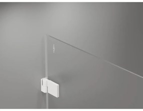 Mexen Lunar-B, ľavý výklopný sprchový kút 95 x 80 cm, 8mm číre sklo, biely profil, 832-095-080-20-00-L