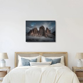 Sklenený obraz - Tri Zuby, Talianske Dolomity (70x50 cm)