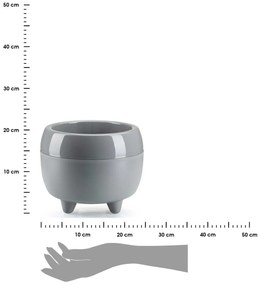 PLASTOVÝ KVETINÁČ BOTANICA 23X18,5 CM SIVÁ
