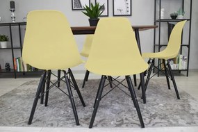 Set dvoch jedálenských stoličiek OSAKA krémové (čierne nohy) 2ks