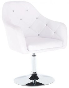 LuxuryForm DESIGN Kreslo ROMA na striebornom tanieri - biele